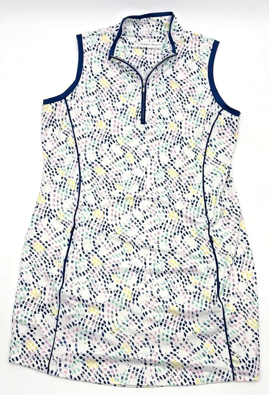Pebble Beach Dry Luxe Performance 1/4 Zip Sleeveless Dress Zipper Pockets Large